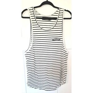 Darc Sport 14/100 Limited Edition Striped Tank Top Mens M Cotton Black White
